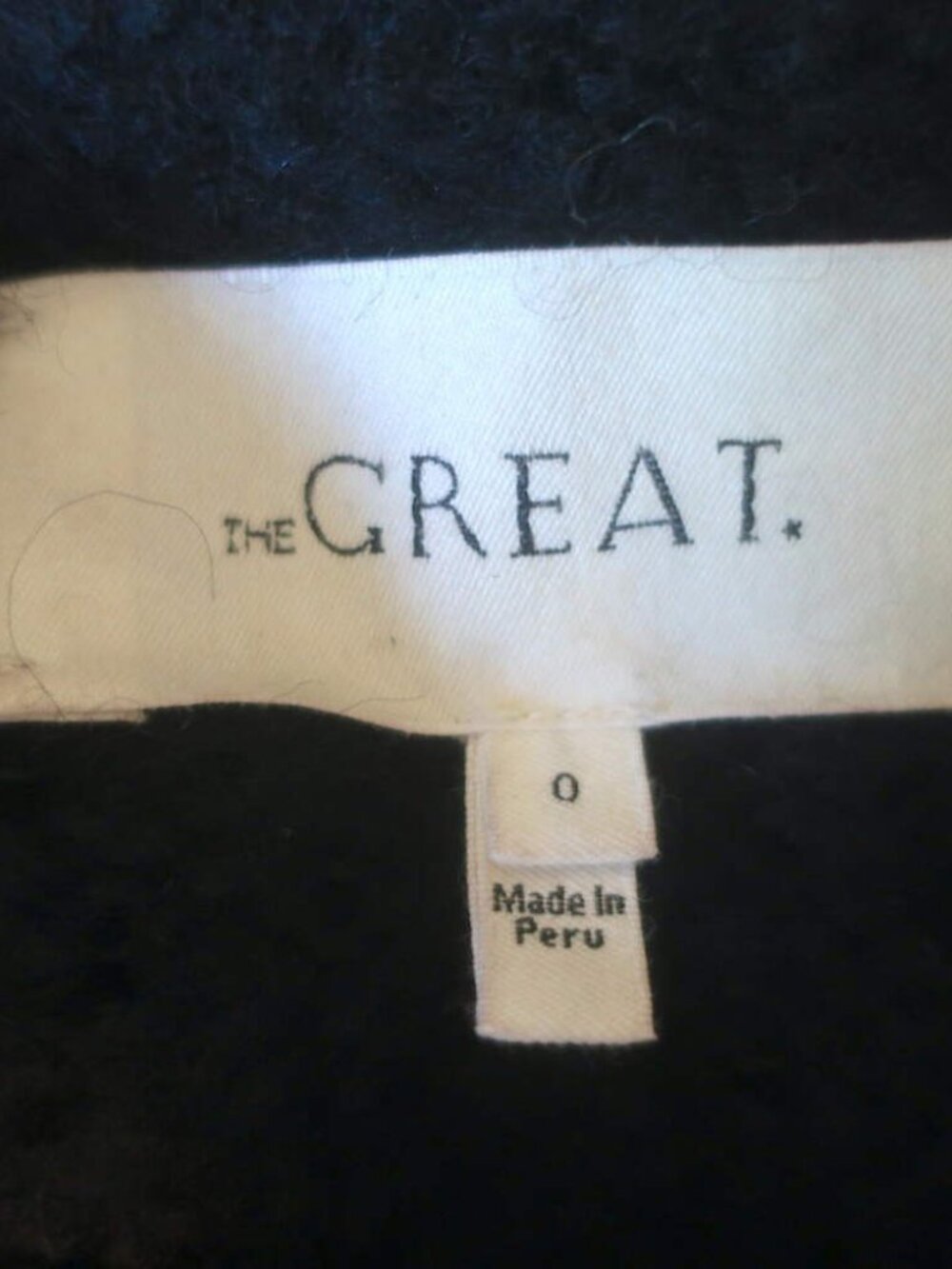 THE GREAT The Crochet Collar Pullover Sweater Black Alpaca-Blend Size 0 - Picture 6 of 8